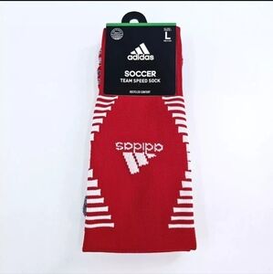 New Adidas Soccer Team Speed Soccer Football Socks  Unisex LARGE  Red